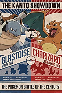 Pokemon - Gaming / TV Show Poster / Print (The Kanto Showdown - Red Vs. Blue) (Size: 24" x 36") (By POSTER STOP ONLINE)