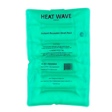 HEAT WAVE Instant Reusable Heat Pack - LARGE (20 x 30 cm) - Premium Quality - Medical Grade - made in USA