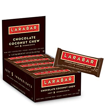 Larabar Gluten Free Bar, Chocolate Coconut Chew, 1.6 oz Bars (16 Count), Whole Food Gluten Free Bars, Dairy Free Snacks