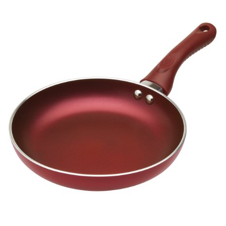 Ecolution Evolve Non-Stick Fry Pan PFOA Free Hydrolon Non-Stick -Pure Heavy-Gauge Aluminum with a Soft Silicone Handle, Crimson Red - 8" Diameter