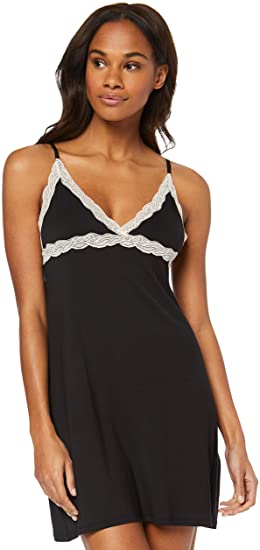 Amazon Brand - Iris & Lilly Women's Modal Spaghetti Nightgown With Lace