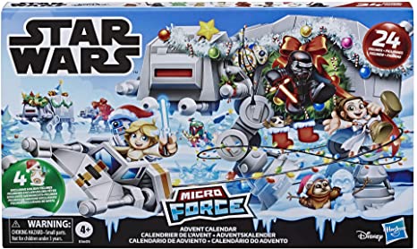 Star Wars Micro Force Advent Calendar Holiday Display with 24 Collectible Surprise Mini Figures and 7, Kids Ages 4 and Up