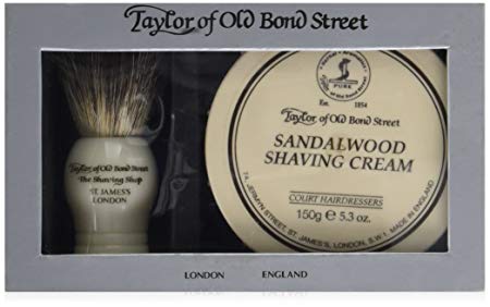 Taylor of Old Bond Street Pure Badger & Sandalwood Shave Cream Gift Box