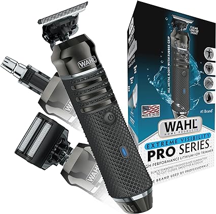 Wahl USA Pro Series High Visibility Skeleton Style Trimmer, Lithium-Ion Cordless Rechargeable All in One Shaving & Close Cutting Beard Trimmer for Men with Near Zero Gap Blade – 3026018