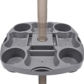 Myard Umbrella Cone Wedge Spacer fits Patio Table Hole Opening (15" Umbrella Tray, Dark Grey)