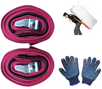Moving and Lifting Straps for One Person, Single Lifting and Moving System for Safely Move, Carry, Secure Appliances, Bulky Objects for Home Office Moving Company, Fuchsia