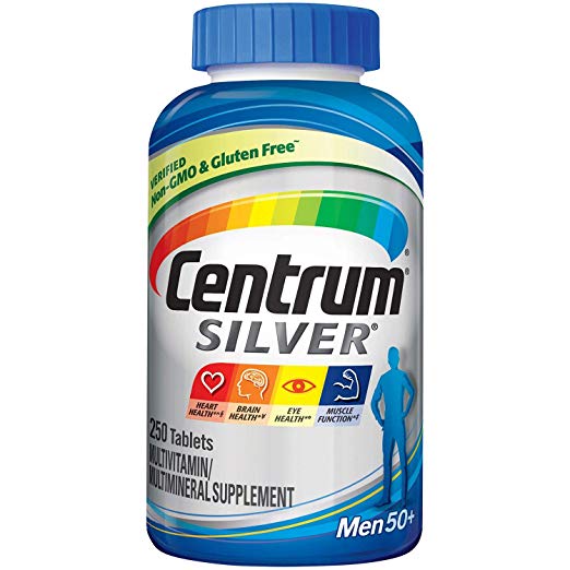 Csc17 Centrum Silver Multi-vitamin Multi-mineral Supplement Complete From A to Zinc to Support Heart and EYE Health for MEN Over 50  - 250 Tablets Bottle