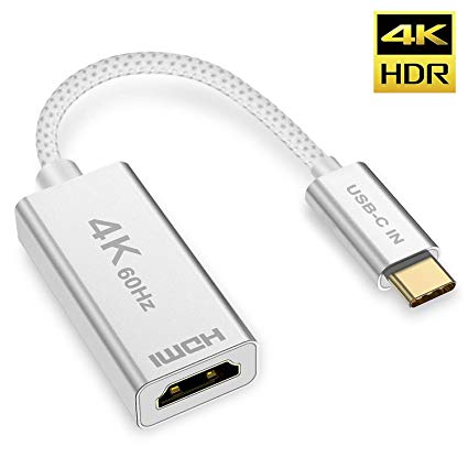 USB C to HDMI Adapter,ONSON USB 3.1 Type C to HDMI Thunderbolt 3 Compatible, for MacBook Pro 2018/2017, Dell XPS 15/13, Surface Book 2, Samsung Galaxy S9/Note 8/S8, Pixelbook etc -4K 60Hz