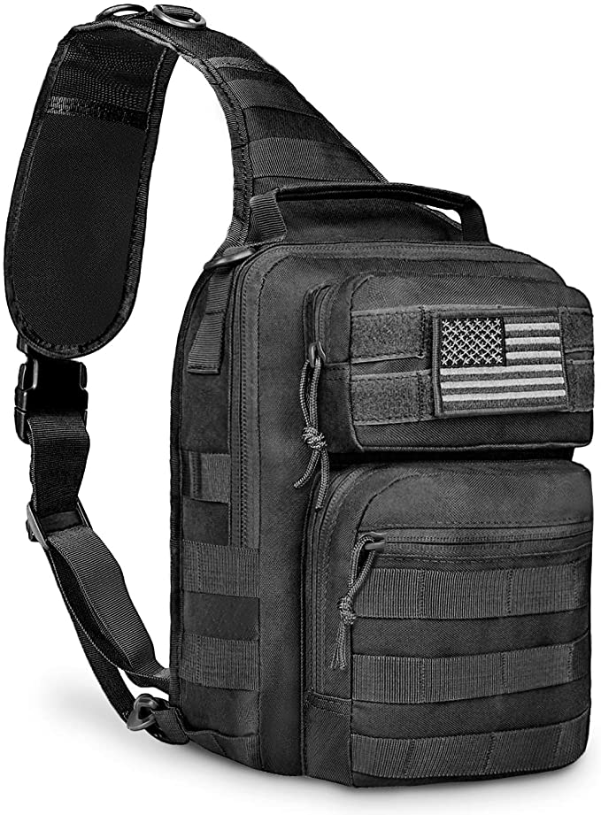CVLIFE Tactical Sling Bag Pack Military Rover Shoulder Sling Backpack Molle Range Bag EDC Small Day Pack with Padding Pocket
