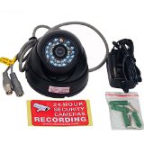 VideoSecu Day Night Vision Outdoor CCD CCTV Security Dome Camera Vandal-proof 36mm Wide View Angle Lens 480TVL with Bonus Power Supply 1Z0