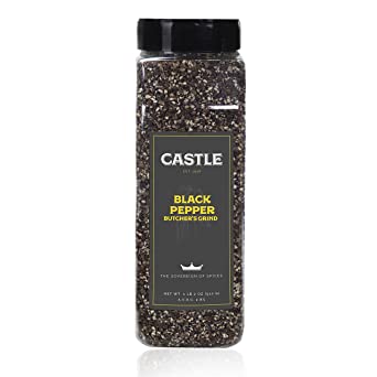 Castle Foods Butcher's Grind Black Pepper Cracked, 18 Ounce