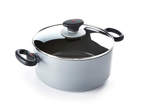 OXO CC000705-001 Softworks Nonstick Soft-Touch Handles/Induction/Dishwasher/OvenSafe Casserole with Lid - 24cm- 4.91L -  Black