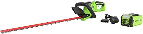 Greenworks 40V 24" Hedge Trimmer (1" Cutting Capacity), 2Ah USB Battery and Charger Included HT40B212