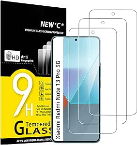 NEW'C 3 Piezas, Protector Pantalla para Xiaomi Redmi Note 13 Pro 5G/4G, Cristal templado Antiarañazos, Antihuellas, Sin Burbujas, Dureza 9H, 0.33 mm Ultra Transparente, Ultra Resistente