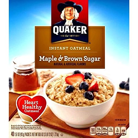 Quaker Instant Oatmeal Cereal, Maple and Brown Sugar, 60.6 Ounce