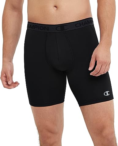 Champion Men's Compression Shorts with Total Support Pouch, MVP, Moisture-Wicking, 6" & 9"