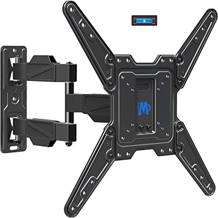 Mounting Dream Full Motion TV Mount for 26-55 Inch TVs, Wall Brackets for Flat Screens Plus Swivel, Tilt and Extends 16.7 Inch with Cable Management - Articulating Mount Fits Single Wood Stud