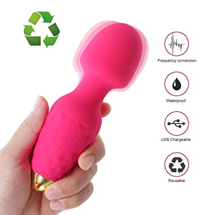 The New Mini Comfy Vibrator Magic Rotating with USB Adjustable 10 Speed Weaterproof Mute Design for Shoulder Neck and Back Waist Hips,Full Body Pain Relief (Pink)