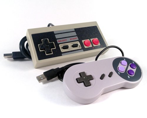 GizmoJunkies NES and SNES Combo Bundle - USB Classic Super Nintendo Retro Classic Controller PC/Mac/Raspberry Pi RetroPi (2-Pack)