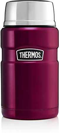 Thermos Food Flask, Stainless Steel, Raspberry, 710ml