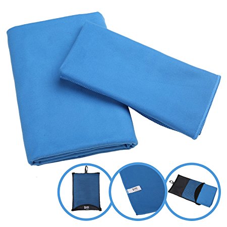 Bodi Hut Microfibre Sports and Travel Towel Set (Large and Small)