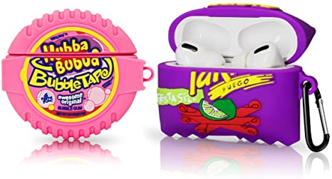 2Pack Taki Bubba Candy Cover for AirPods Pro Case, Cute 3D Cartoon Fashion Kawaii Fun Food Design Air pod Pro Silicone Cover for Girls Women Boys for AirPods Pro/3 (Bubble Gum   Takis Potato Chips)