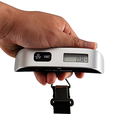 HostWei 110lbs Pounds Luggage Scale with Temperature Sensor and Tare Function, digital Scale for Traveller