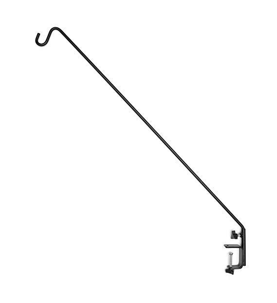 Ashman 49 Inch Deck Hook, Double Forged Solid Metal Single Piece Rod, Ideal for Bird Feeders, Plant Hangers, Coconut Shell Hanging Baskets, Lanterns, Wind Chimes and Suet Basket