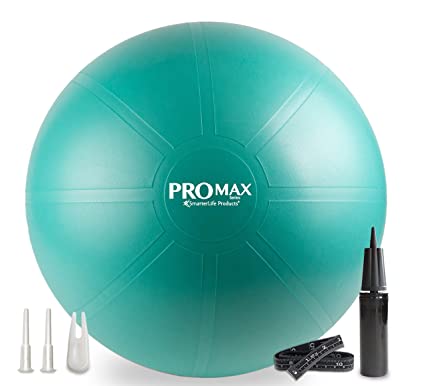 SmarterLife PRO MAX Exercise Ball - Professional Grade Extra Thick Yoga Ball for Balance, Stability, Fitness, Pilates, Birthing, Therapy, Office Ball Chair, Classroom Flexible Seating