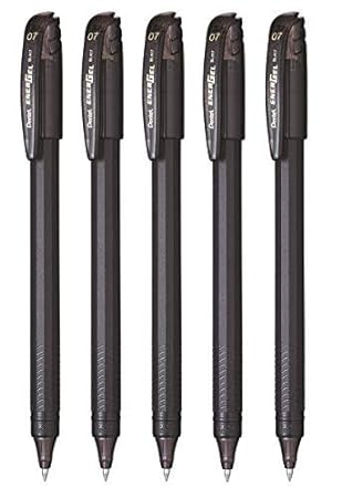 Pentel Energel - 0.7mm - Roller Gel Pen Set - Pack of 5 (Black)