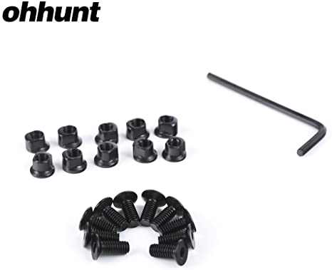 ohhunt 10 Sets KeyMod Rail Screws and Nuts Allen Wrench for Keymod Rail Sections