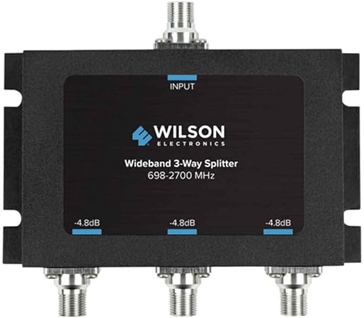 Wilson Electronics 850035 Wideband 3-Way Splitter with F-Female Connector, Black