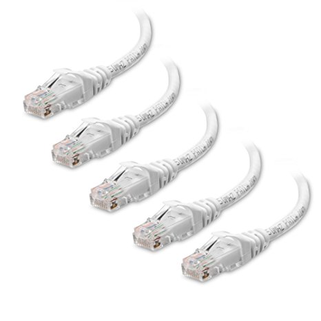 Cable Matters 5-Pack, Cat6 Snagless Ethernet Patch Cable in White 7 Feet