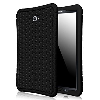 Fintie Samsung Galaxy Tab A 10.1 Case, [Honey Comb Series] Light Weight Shock Proof Silicone Cover [Anti Slip] [Kids Friendly] for Tab A 10.1 Inch (NO S Pen Version SM-T580/T585/T587) Tablet, Black