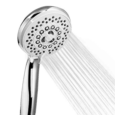 Shower Head, VOLUEX High Pressure Fitting with Adjustable 5 Modes,Universal Chrome Handheld Shower Self Cleaning Save Water Showerhead