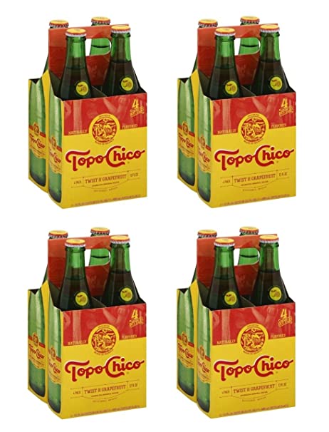 Topo Chico Sparkling Mineral Water, Twist of Grapefruit, 12 Fl Oz, 4 Count (Pack of 4)