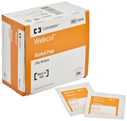 Special Sale - 5 Boxes of 200 - WEBCOL Alcohol Prep Pads KND6818 KENDALLCOVIDIEN MP-KND6818 Box