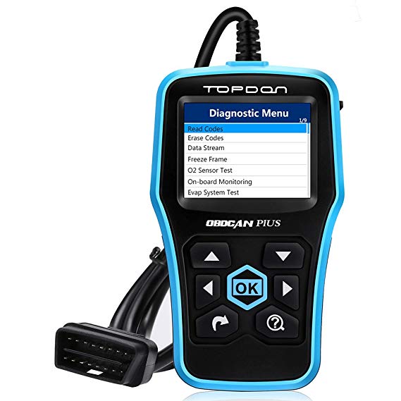 TT TOPDON Plus 2.0 OBD2 Scanner Full OBD2 Functions Car Check Engine Code Reader (I/M Readiness Check, MIL Turn-Off, O2 Sensor Test and DTC Lookup)