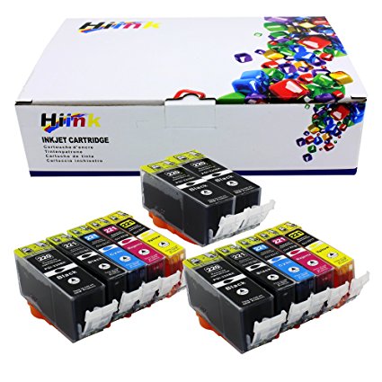 HIINK 12 Pack PGI-220 CLI-221 Ink Cartridge Replacement For Canon PGI220 CLI221 Ink Used in PIXMA iP3600 iP4600 iP4700 MP540 MP560 MP620 MP640 MP980 MP990 MX860 MX870(4PGB,2B,2C,2M,2Y,12-Pack)