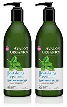 Avalon Organics Peppermint Hand And Body Lotion, 12-Ounce Bottle (Pack of 2)