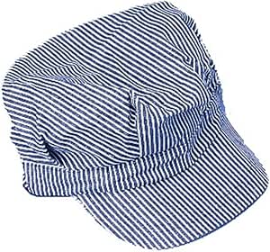 Engineer Hat - Blue and white stripes