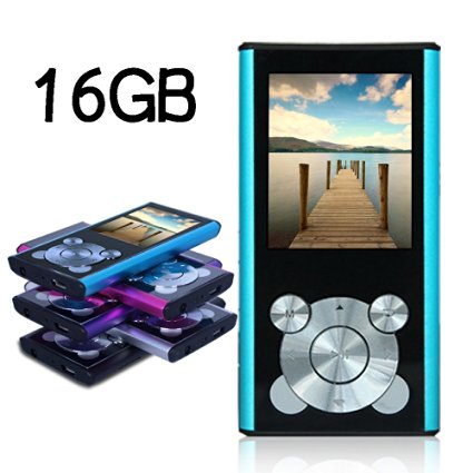 Tomameri 16GB Compact and Portable MP3 Player MP4 Player Video Player with E-Book Reader, Photo Viewer, Voice Recorder with a slot for a micro SD card （Blue）