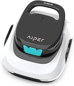 AIPER Scuba SE White Robotic Pool Cleaner, Cordless Robotic Pool Vacuum, Lasts up to 90 Mins, Ideal for above Ground Pools Up to 860 Sq.ft, Automatic Cleaning with Self-Parking Capabilities