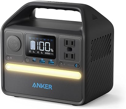 Anker 521 Portable Power Station Upgraded with LiFePO4 Battery, 256Wh 6-Port PowerHouse, 300W (Peak 600W) Solar Generator (Solar Panel Optional), 2 AC Outlets, 60W USB-C PD Output, Outdoor Generator (Renewed)