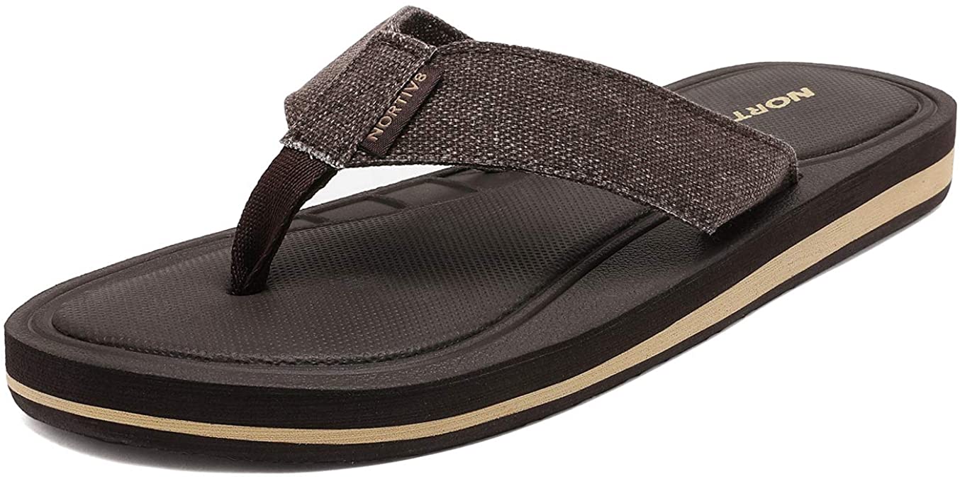 NORTIV 8 Men's Flip Flops Thong Sandals Comfortable Light Weight Beach Sandal