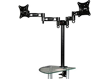 Rosewill Dual Monitor Desk Mount, SupportsTwo Screens13" ~ 27" LCD / LED Display, VESA 75 / 100, Tilt 15, Swivel 360, Rotate 360, Max. Load: 17.64 lbs (RMS-DDM05)