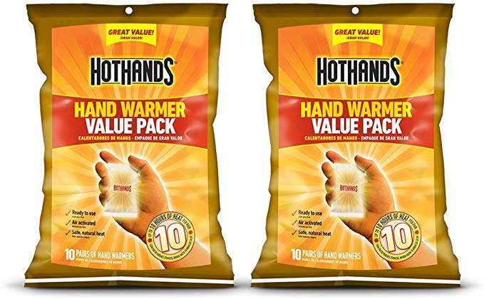 HotHands Hand Warmers - Long Lasting Safe Natural Odorless Air Activated Warmers - Up to 10 Hours of Heat - 20 Pair Value Pack