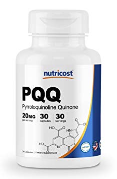 Nutricost PQQ (Pyrroloquinoline Quinone) 20mg, 30 Capsules - High Quality, Veggie Capsules, Non-GMO, Gluten Free