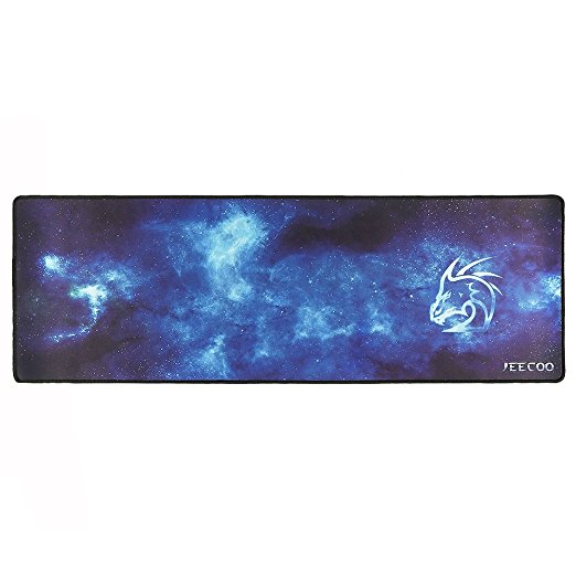 Jeecoo Extended Gaming Mouse Pad Keyboard Mat with Stitched Edges Rubber Base Mouse Mat, 900*300*3mm (XL - Extra Large)
