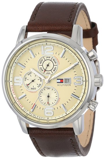 Tommy Hilfiger Men's 1710337 Stainless Steel Brown Leather Watch